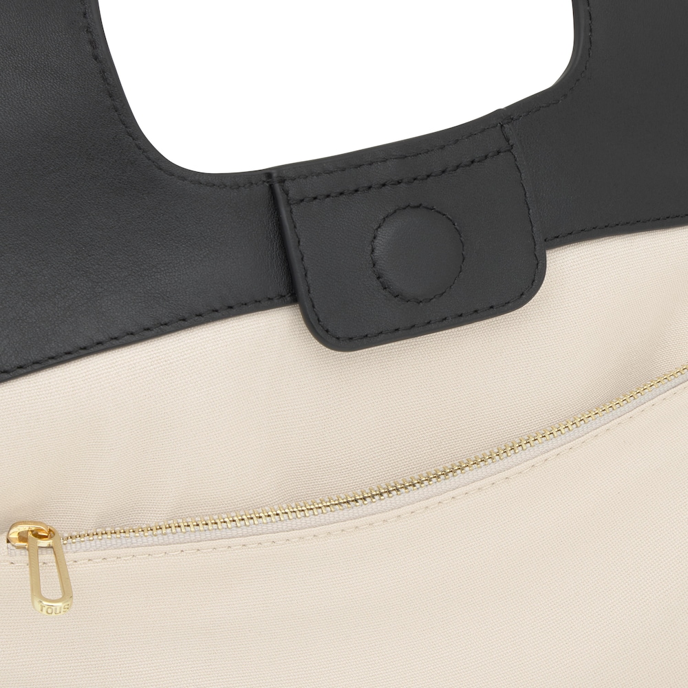 Tote Bag pequena preto e bege TOUS Lirio Canvas