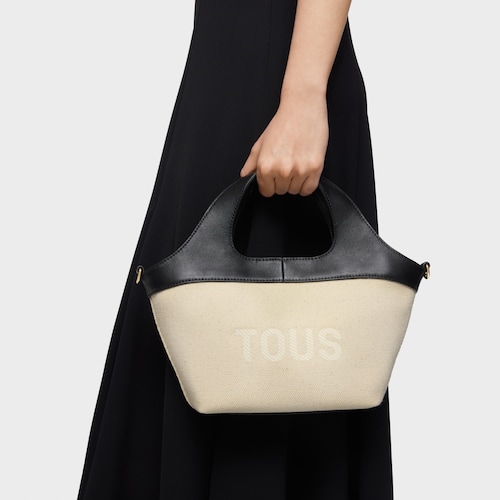 Malá černo-béžová Tote taška TOUS Lirio Canvas