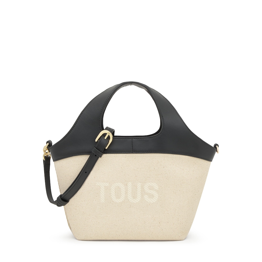 Tote Bag pequena preto e bege TOUS Lirio Canvas