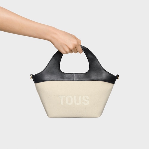 Malá černo-béžová Tote taška TOUS Lirio Canvas