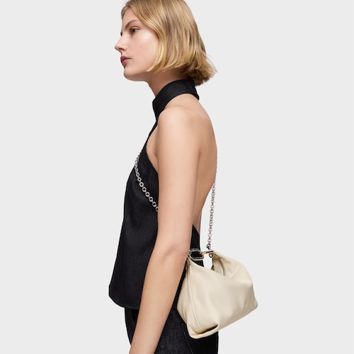 Mini bandolera de piel beige TOUS Hold