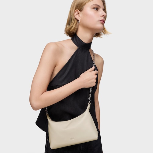 Mini bandolera de piel beige TOUS Hold