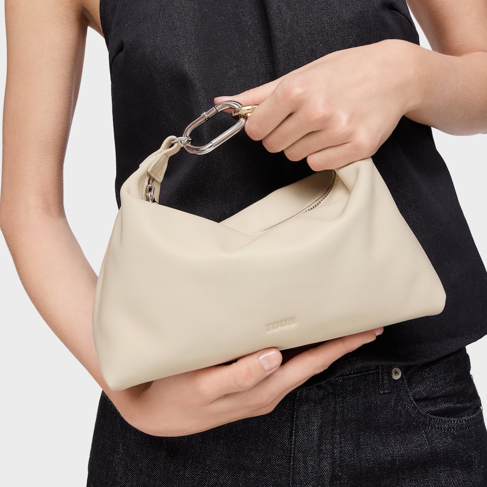 Mini bandolera de piel beige TOUS Hold image number 8