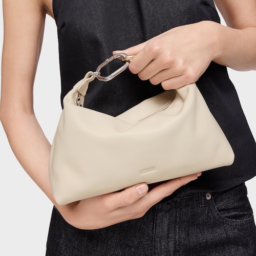 Mini bandolera de piel beige TOUS Hold