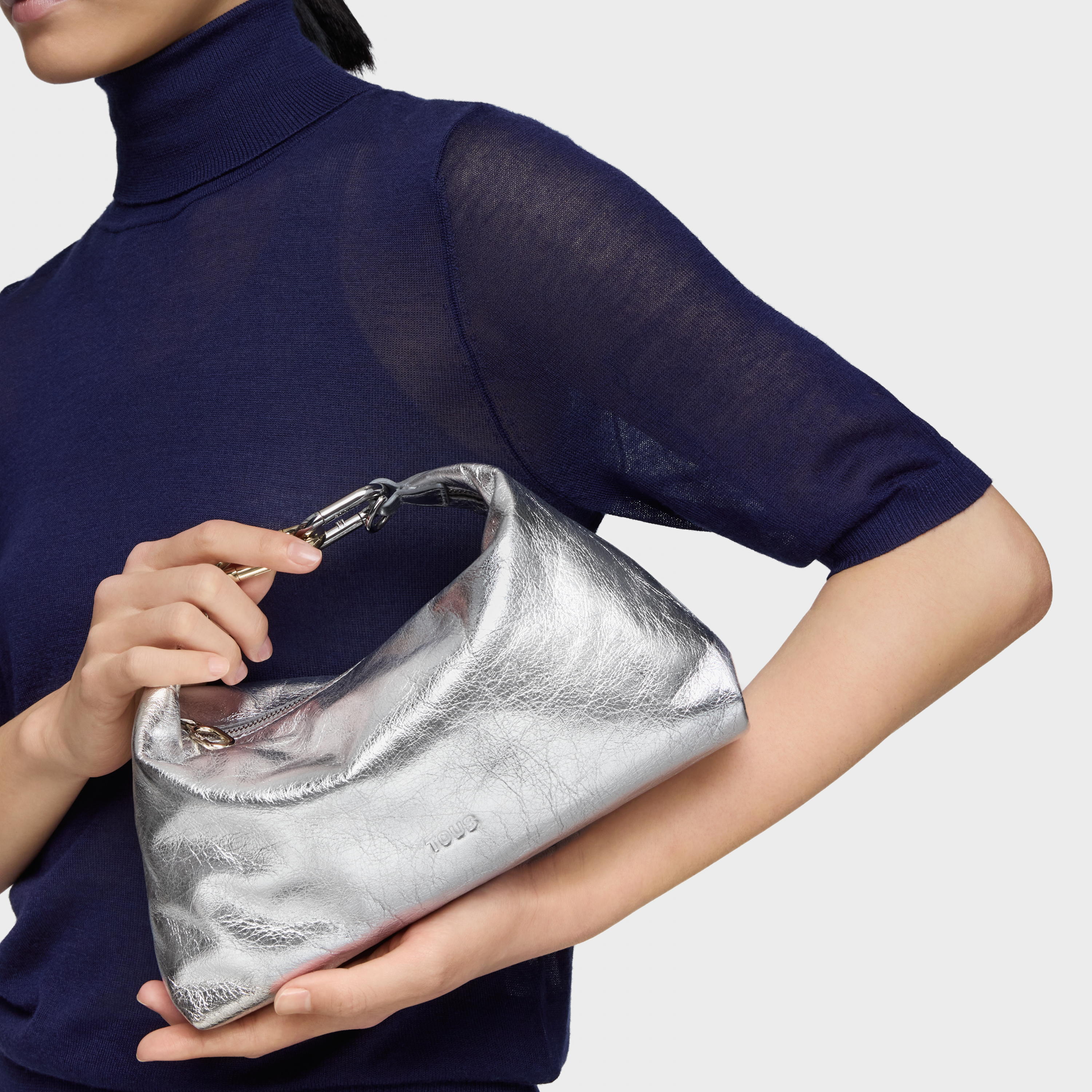 Silver-colored mini Crossbody bag TOUS Hold