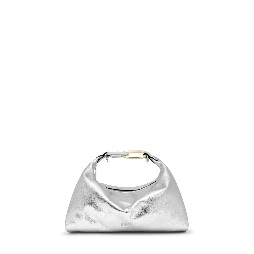 Mini bandolera de piel plata TOUS Hold