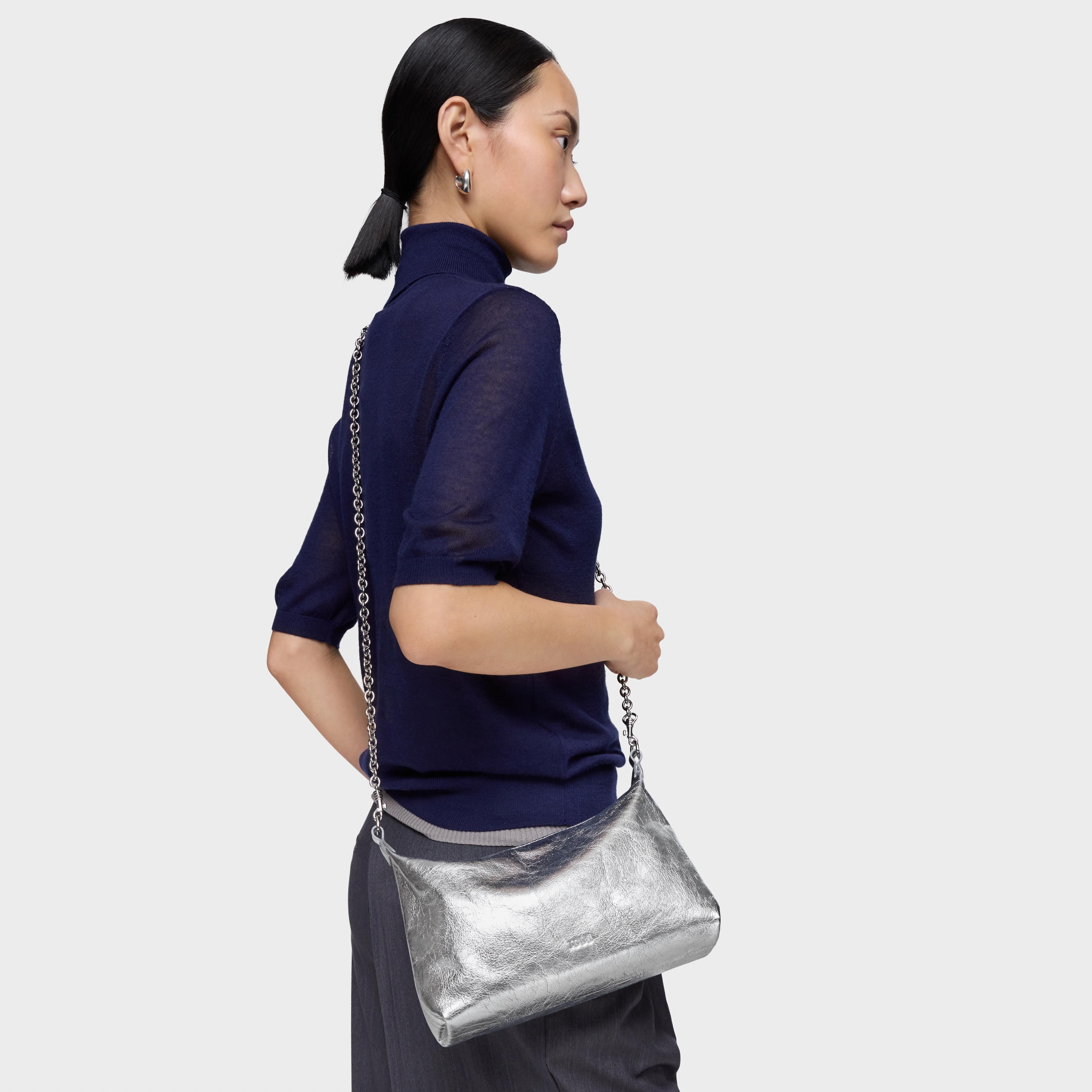 Silver-colored mini Crossbody bag TOUS Hold