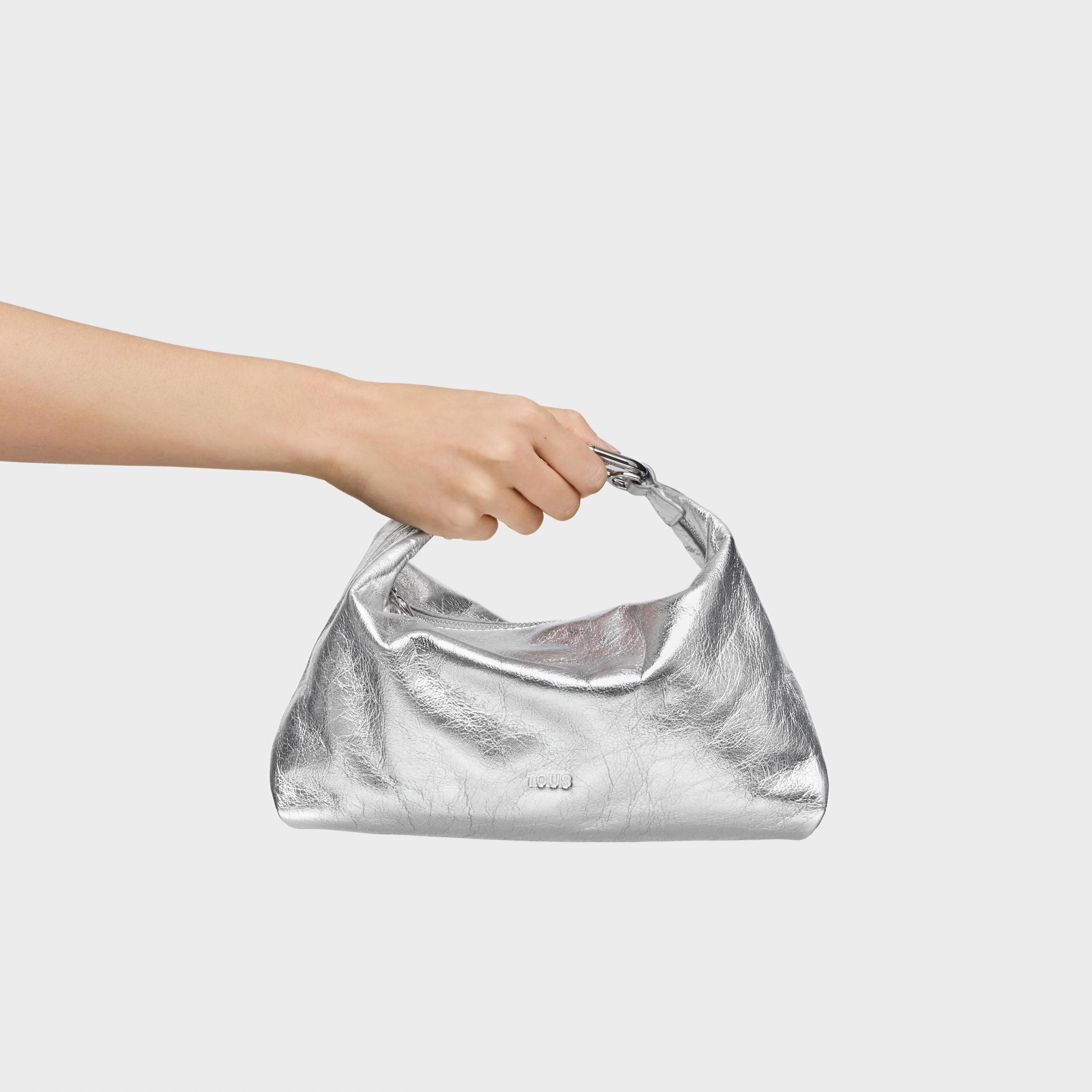 Silver-colored mini Crossbody bag TOUS Hold