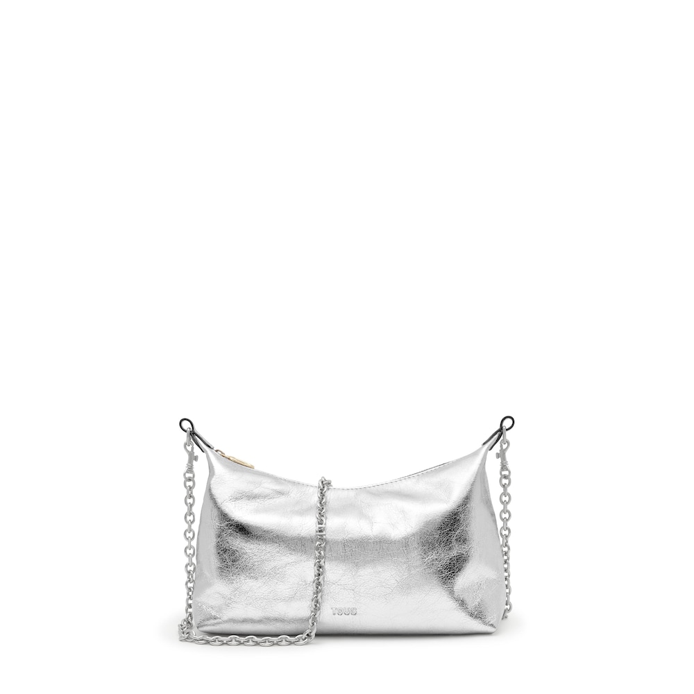 Mini bandolera de piel plata TOUS Hold