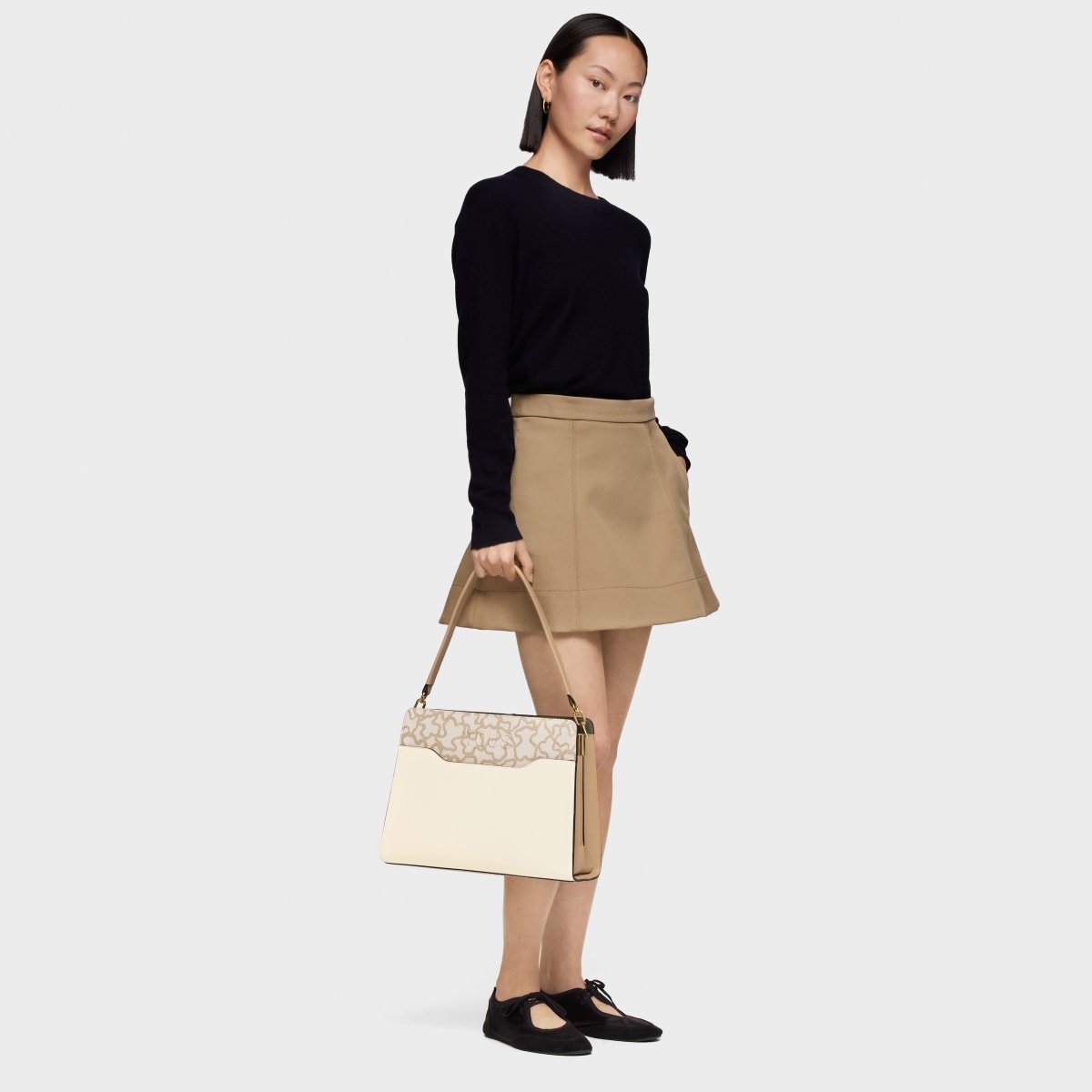 Medium ivory-colored Shopping bag Kaos Icon
