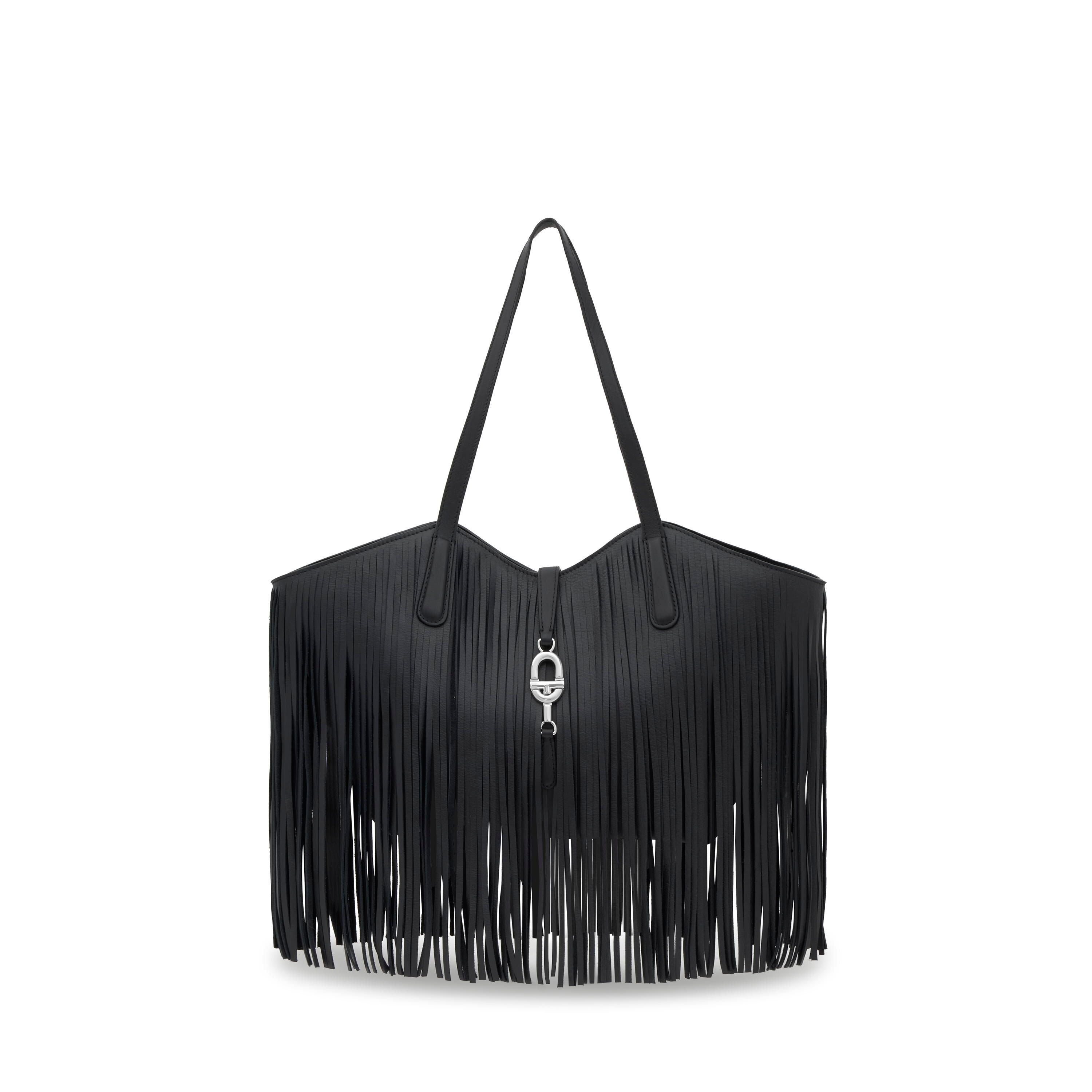 Medium black leather fringed Tote bag TOUS MANIFESTO