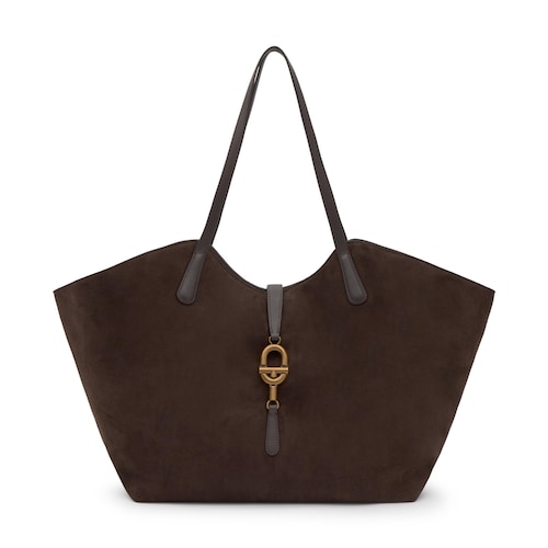 Gro&szlig;e Tragetasche TOUS MANIFESTO aus Leder in Dunkelbraun