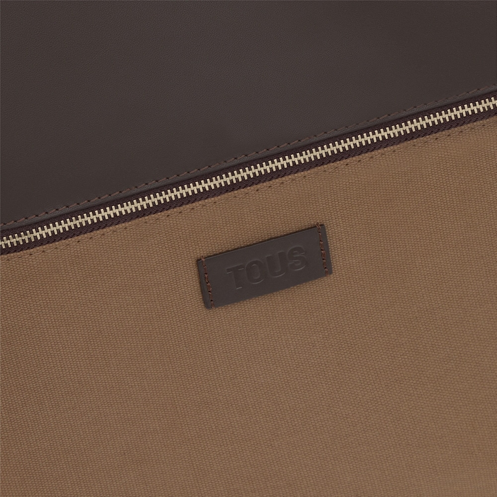 Gro&szlig;e Tragetasche TOUS MANIFESTO aus Leder in Dunkelbraun