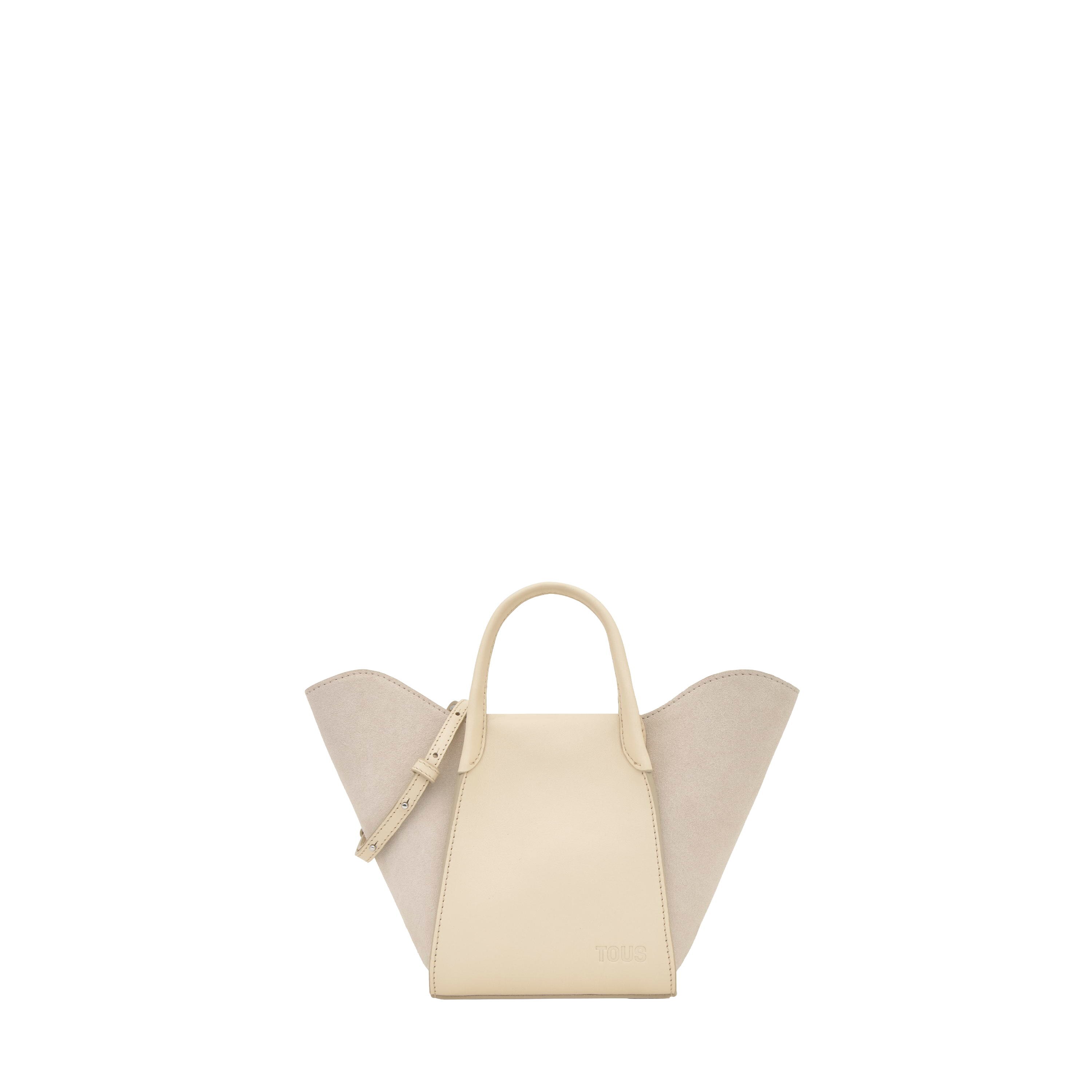 Small beige leather Tote bag TOUS Tulip