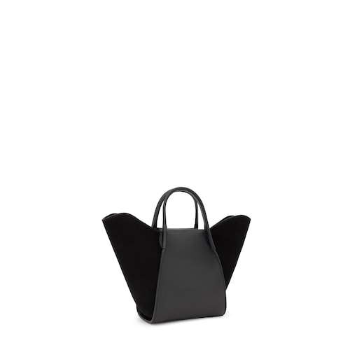 Capazo pequeño de piel negro TOUS Tulip