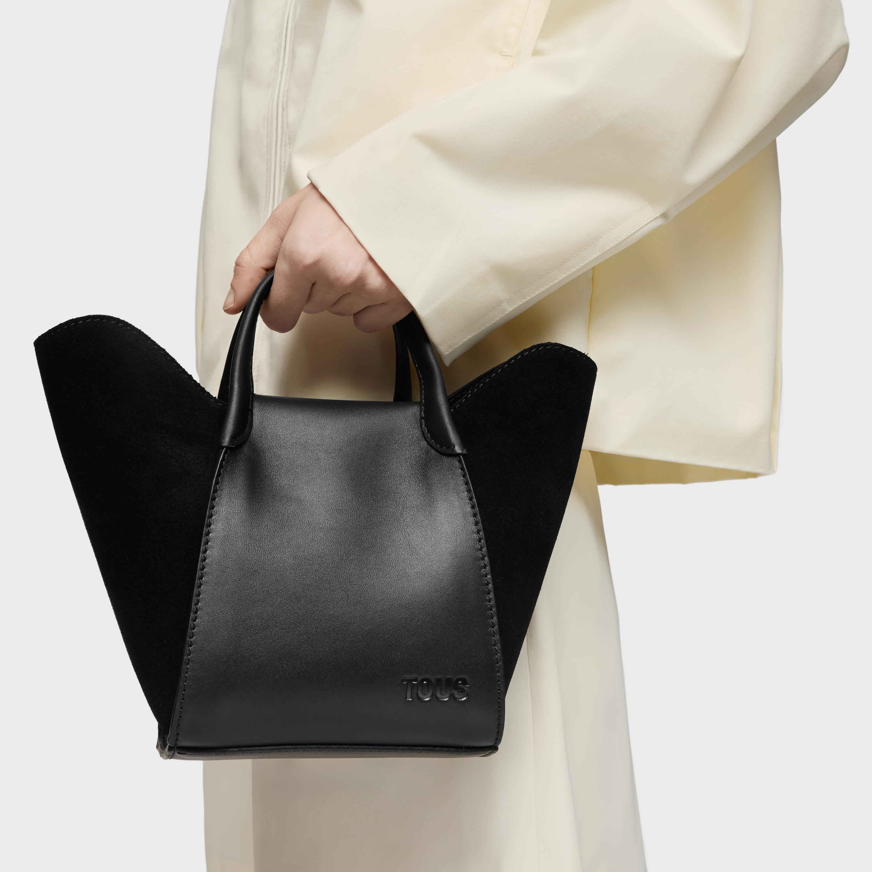 Small black leather Tote bag TOUS Tulip