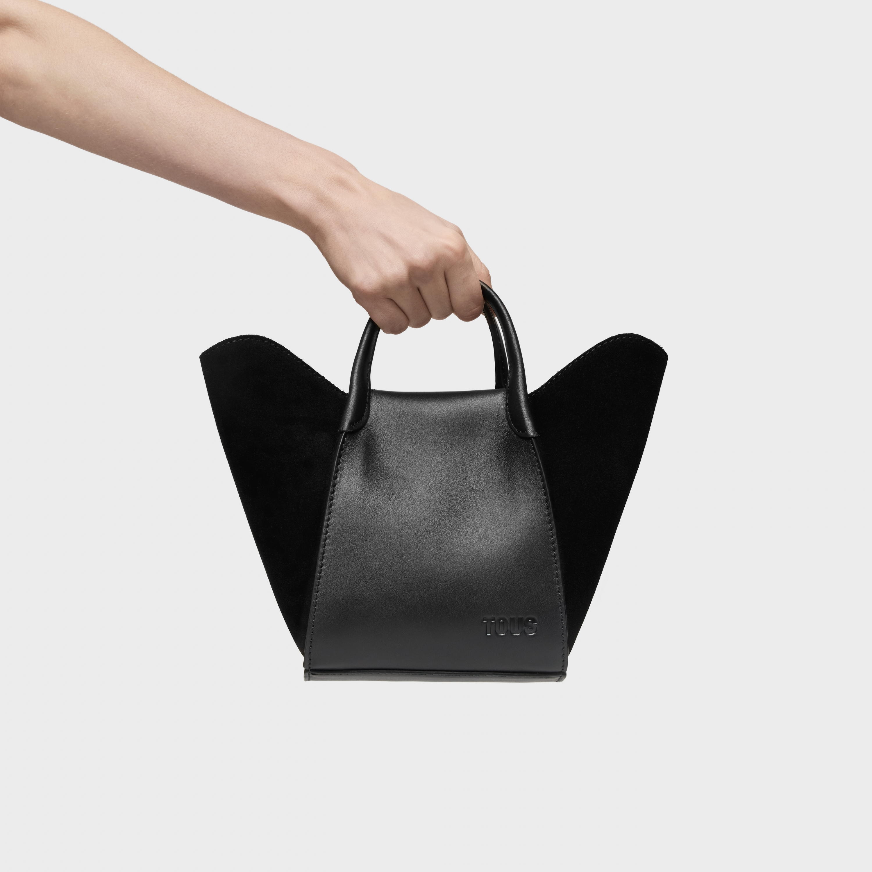 Small black leather Tote bag TOUS Tulip