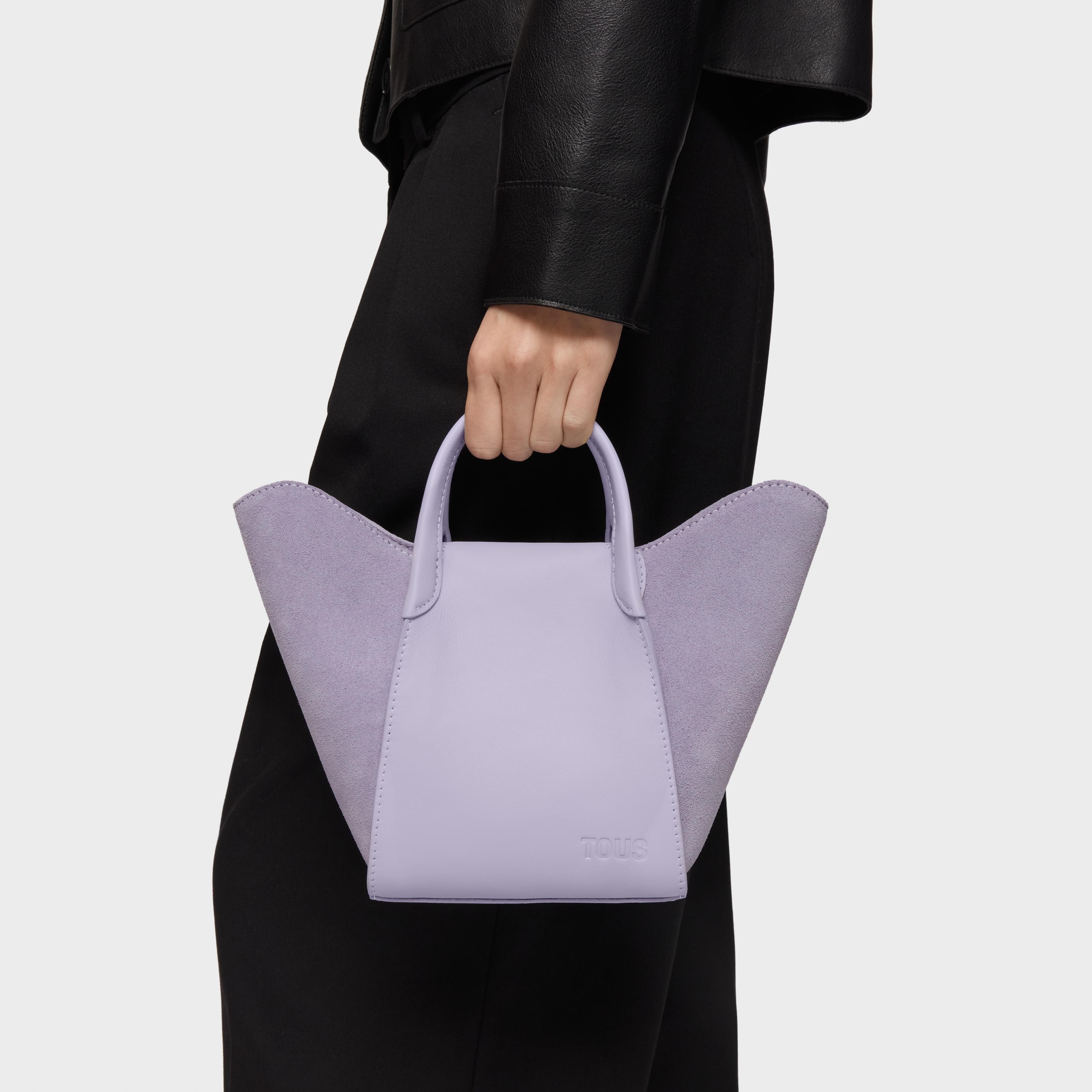 Small mauve leather Tote bag TOUS Tulip