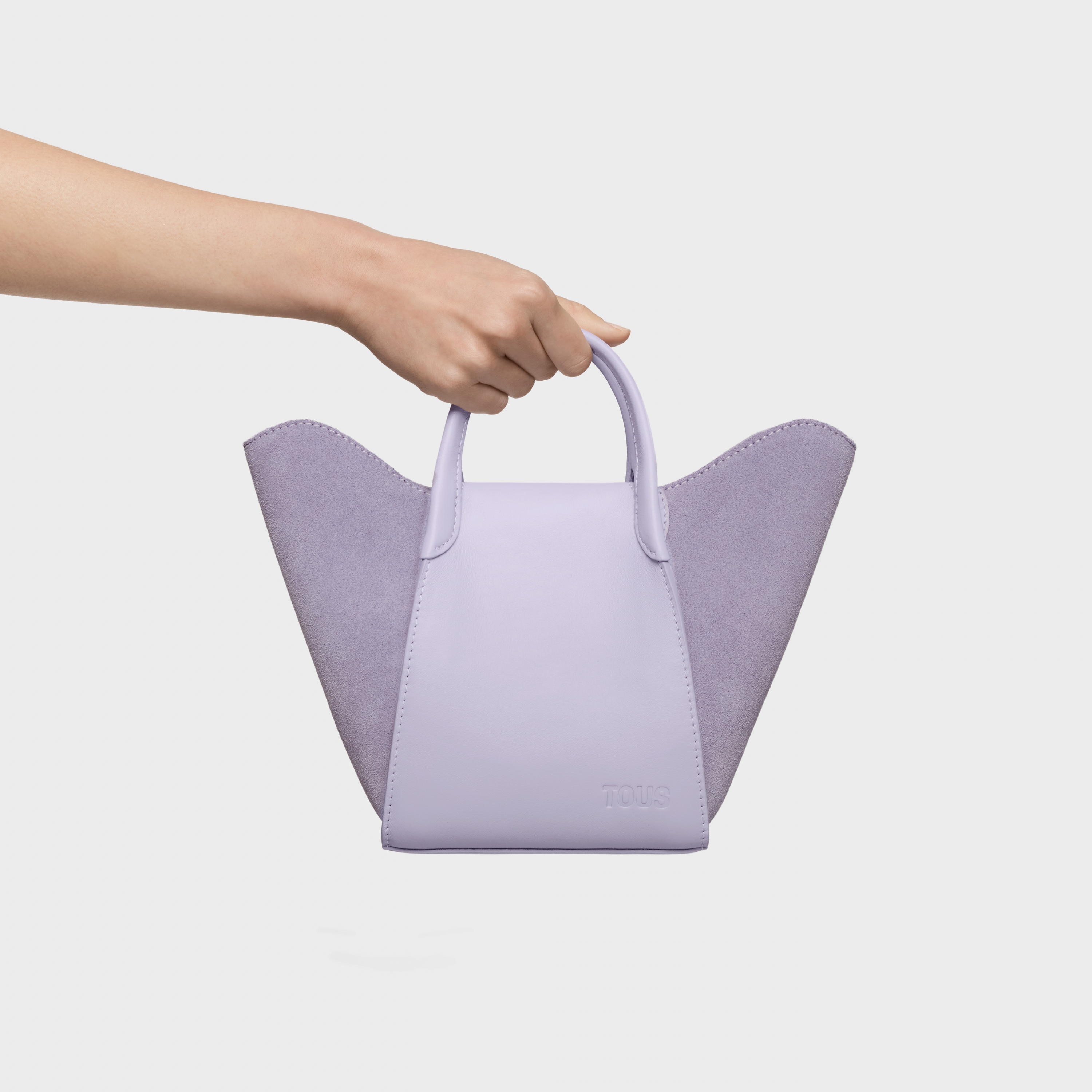 Small mauve leather Tote bag TOUS Tulip