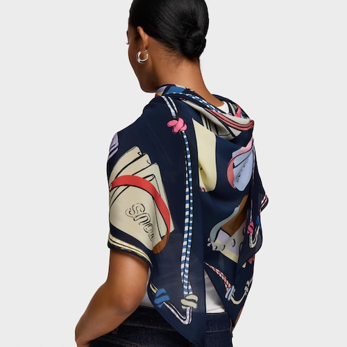 Pañuelo triangular azul marino TOUS Audree