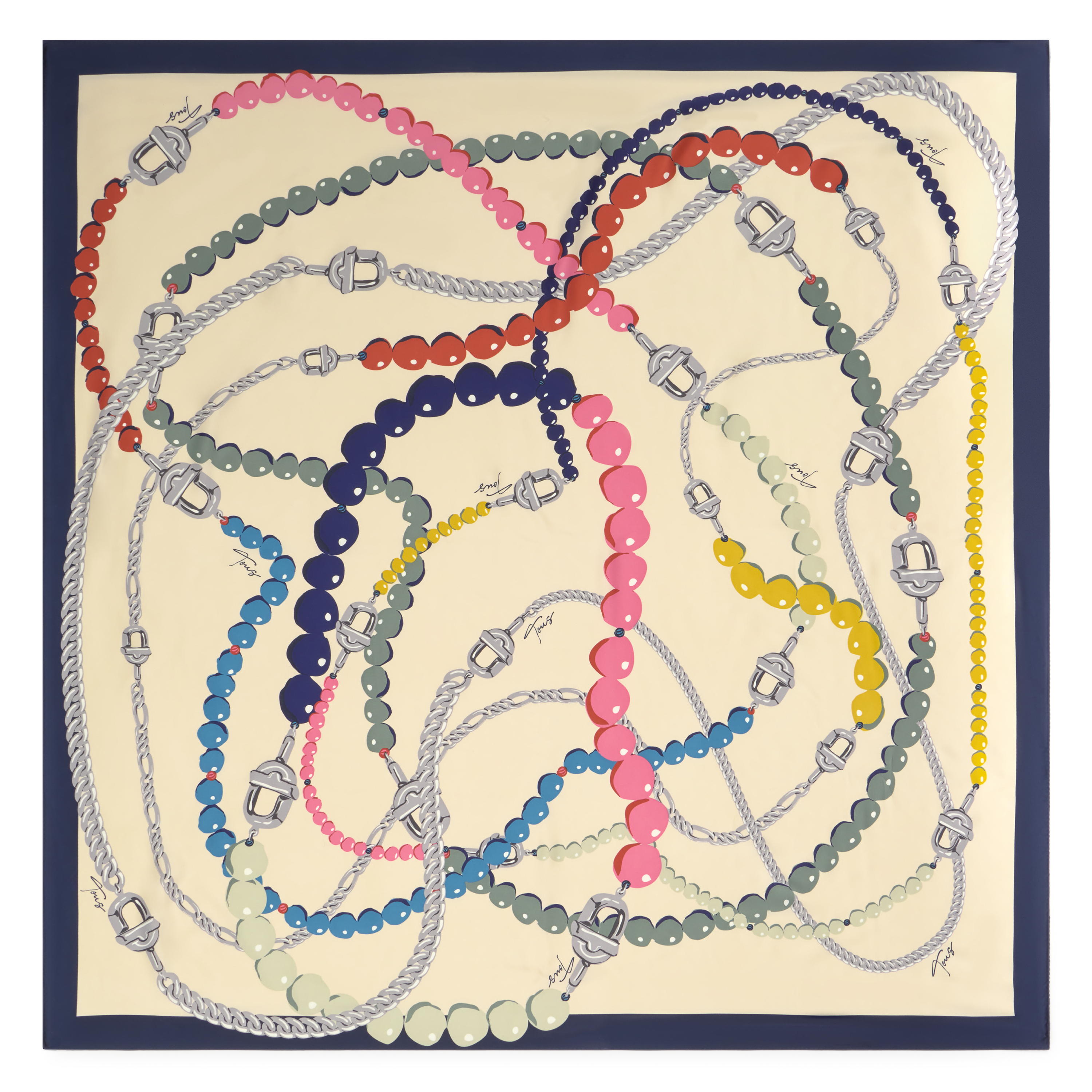 Square navy blue Scarf TOUS Manifesto