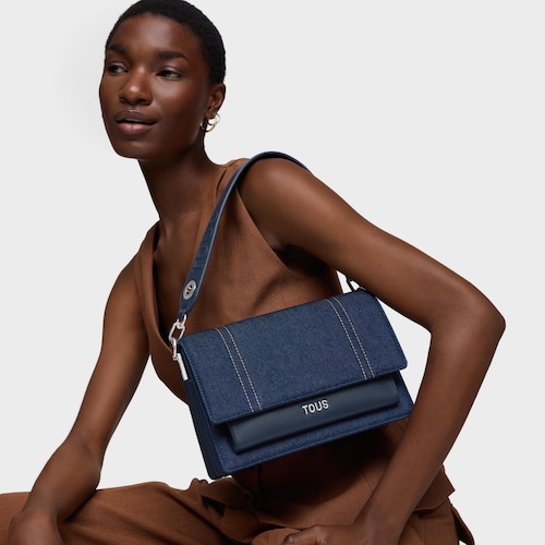 Bandolera mediana azul audree denim