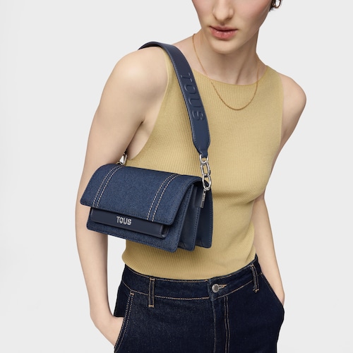 Malá modrá denimová Crossbody kabelka Audree
