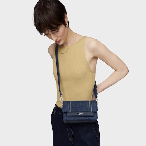 Malá modrá denimová Crossbody kabelka Audree