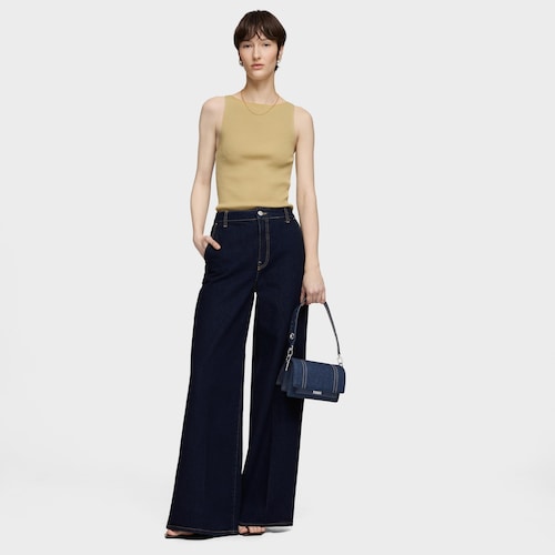 Malá modrá denimová Crossbody kabelka Audree