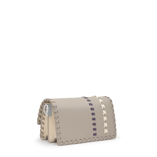 Bandolera pequeña beige Audree Pasadas