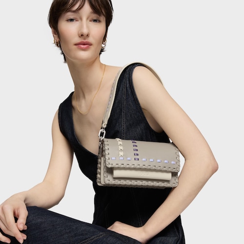 Bandolera pequeña beige Audree Pasadas