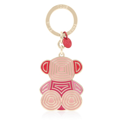 Red and gold-colored Key ring Bold Bear Lines