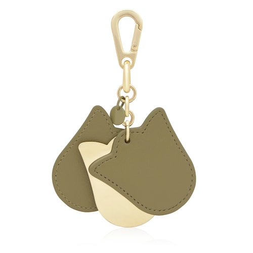 Olive green Key ring Triple Tulip