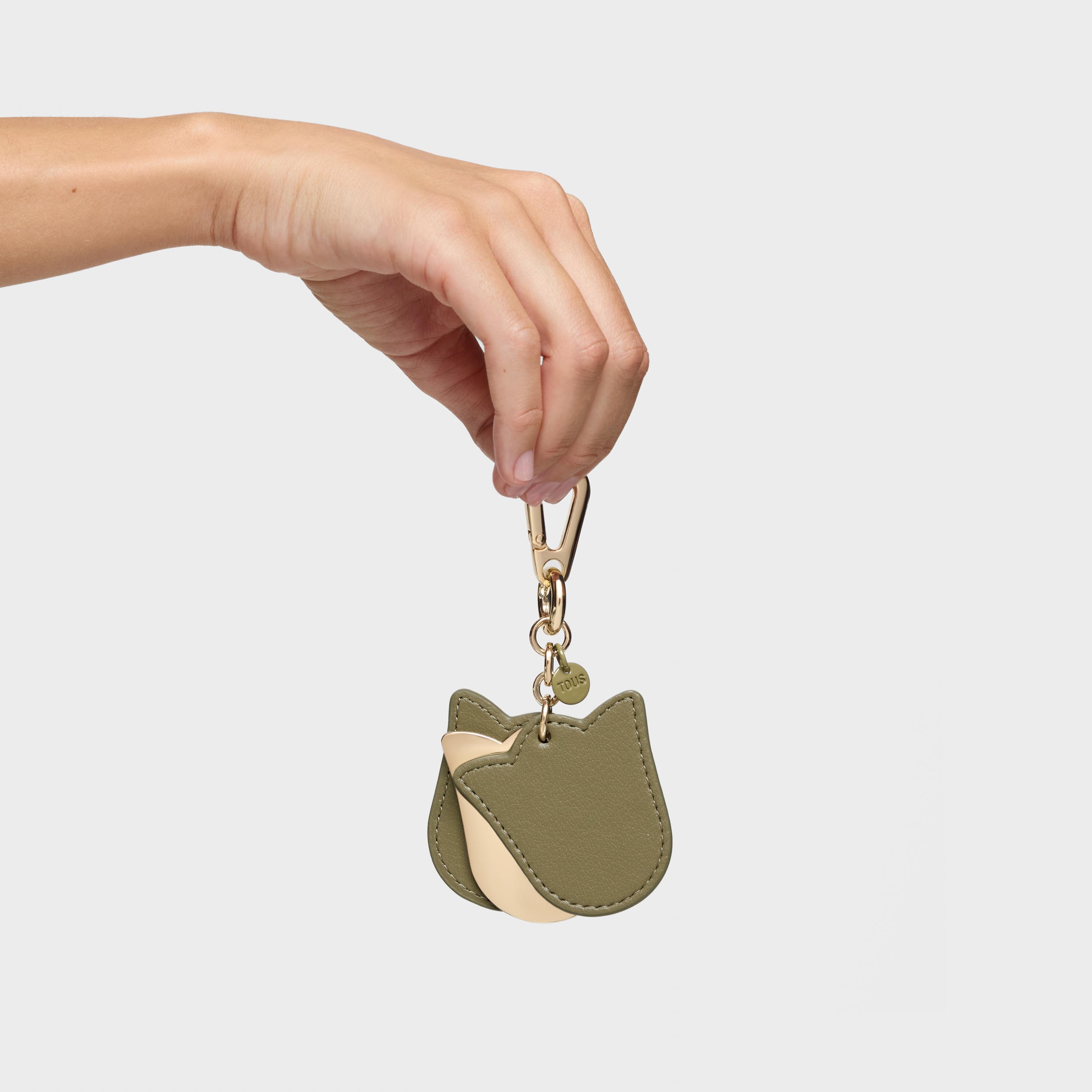 Olive green Key ring Triple Tulip