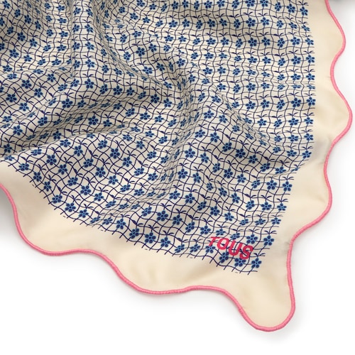 Pañuelo cuadrado beige Mini Daisy