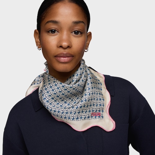 Pañuelo cuadrado beige Mini Daisy