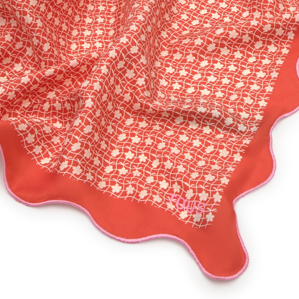 Pa&ntilde;uelo cuadrado naranja Mini Daisy