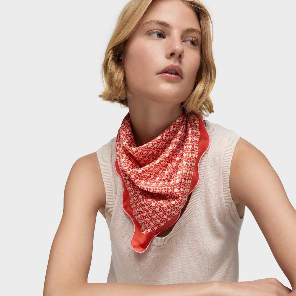 Pa&ntilde;uelo cuadrado naranja Mini Daisy