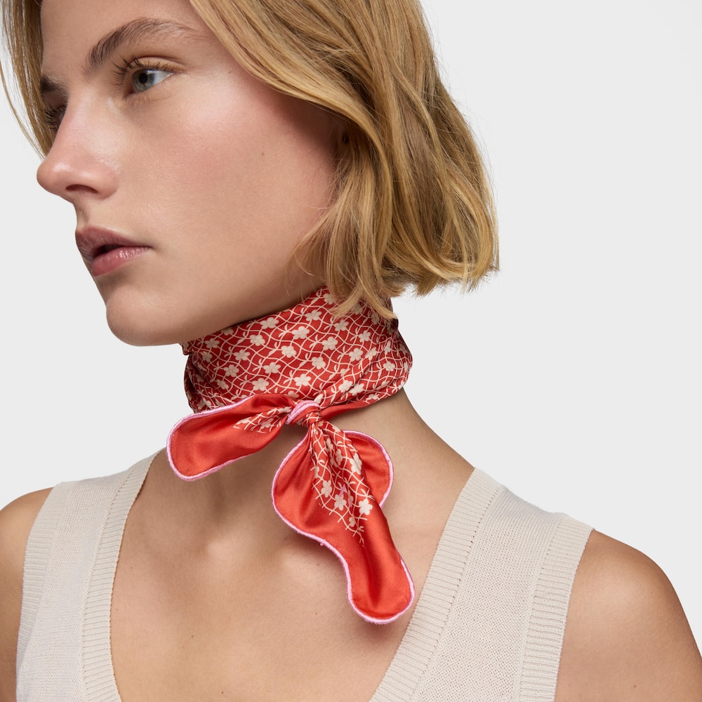 Pa&ntilde;uelo cuadrado naranja Mini Daisy