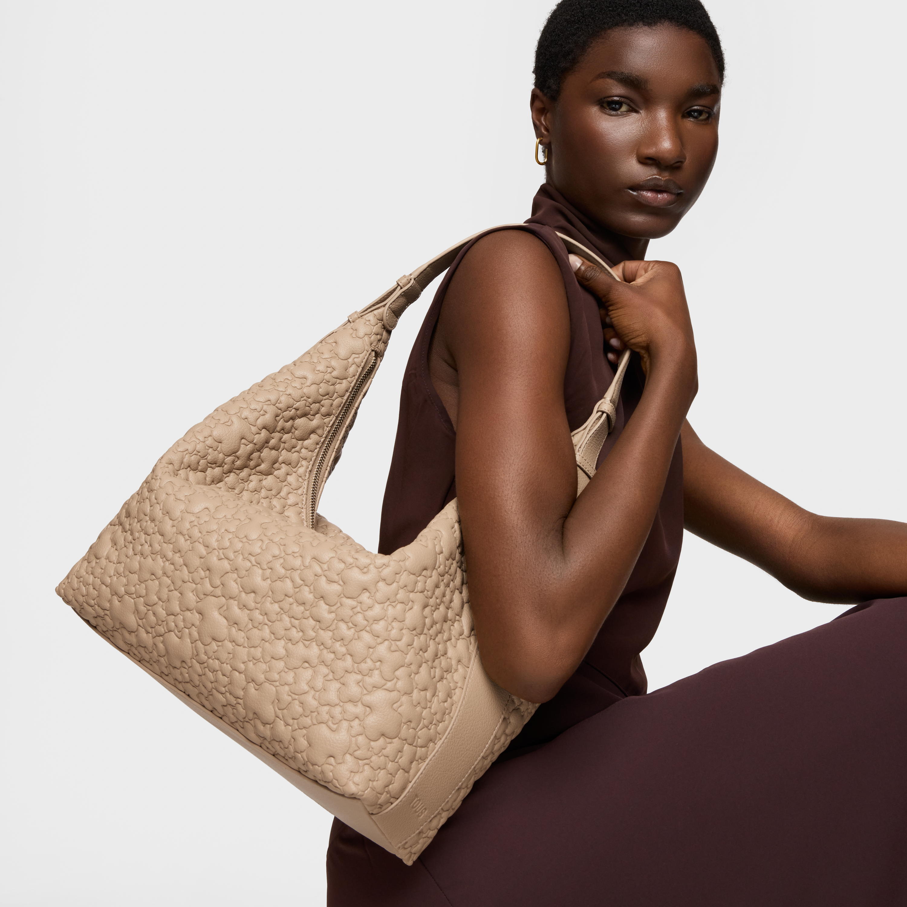 sand-colored Shoulder bag TOUS Puffy Bear