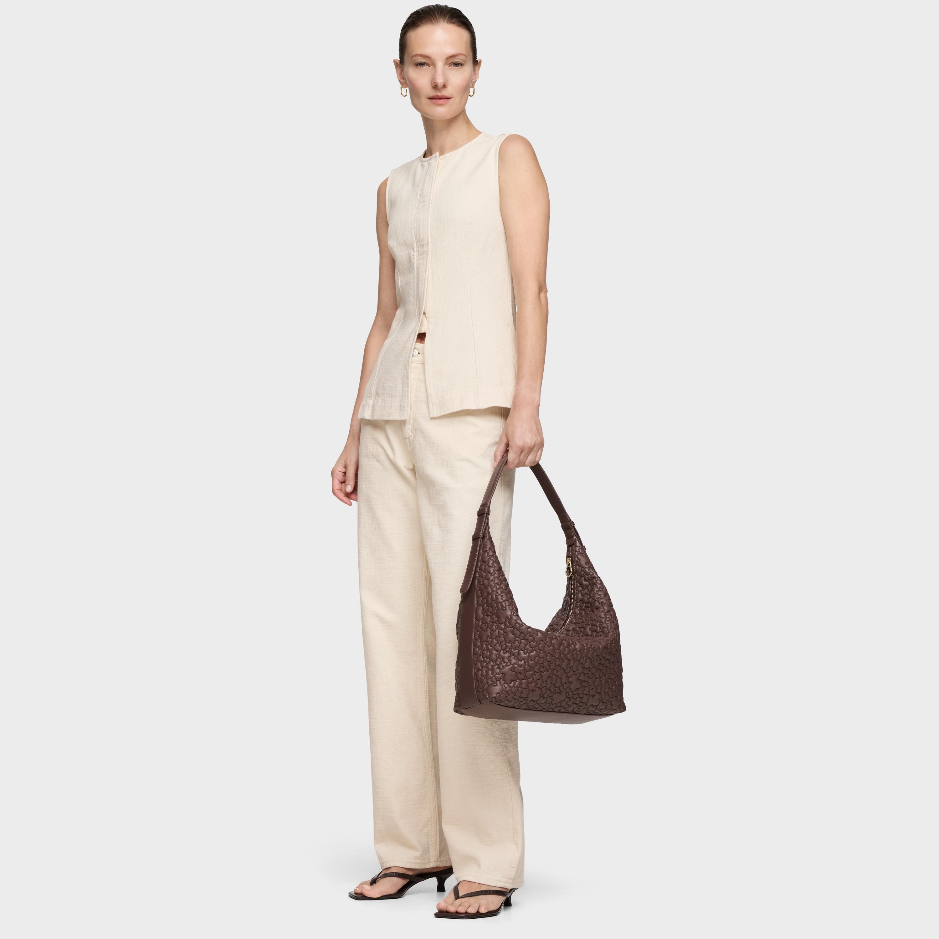 Large brown Shoulder bag TOUS Puffy Bear