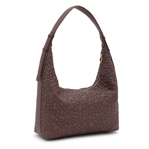 Bolso de hombro grande marrón Tous Puffy Bear