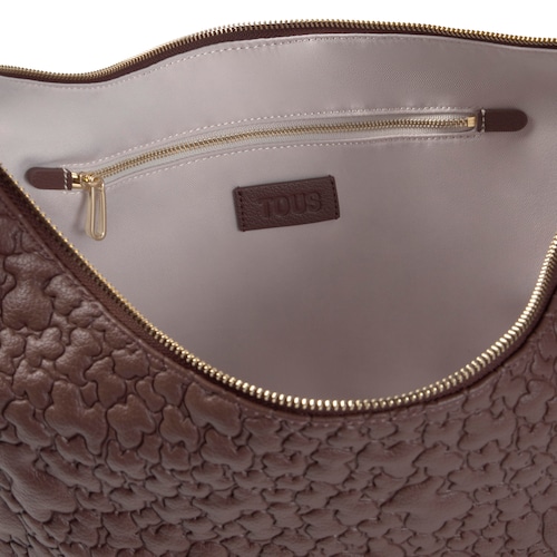 Bolso de hombro grande marrón Tous Puffy Bear