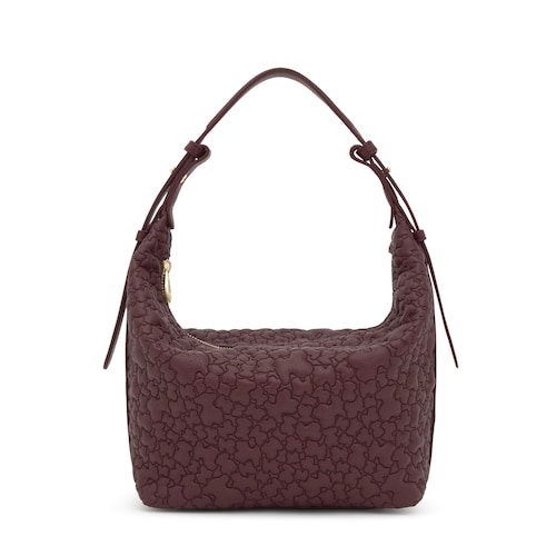 Bolso de hombro mediano burdeos TOUS Puffy bear
