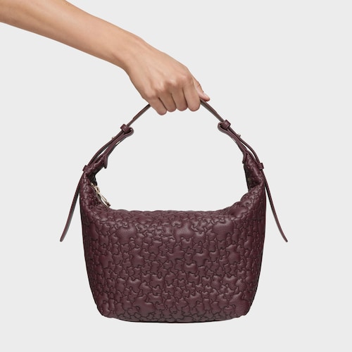 Bolso de hombro mediano burdeos TOUS Puffy bear