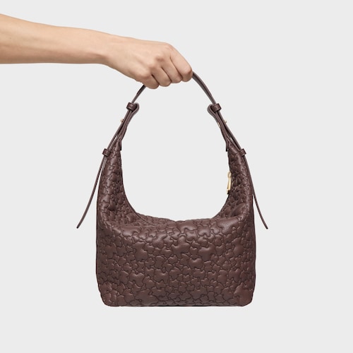 Bolso de hombro mediano marrón Tous Puffy Bear