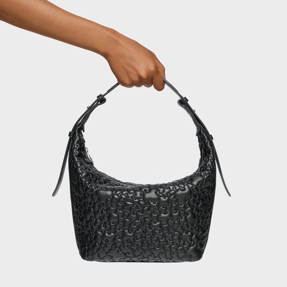 Bolsa de hombro mediano negro TOUS Puffy bear