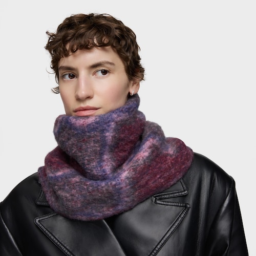 Bufanda grande gris oscuro y burdeos TOUS Bear Waves