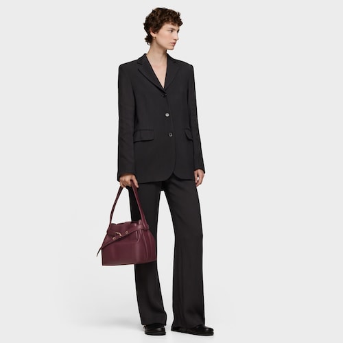 Saca mediana de piel burdeos TOUS Hold