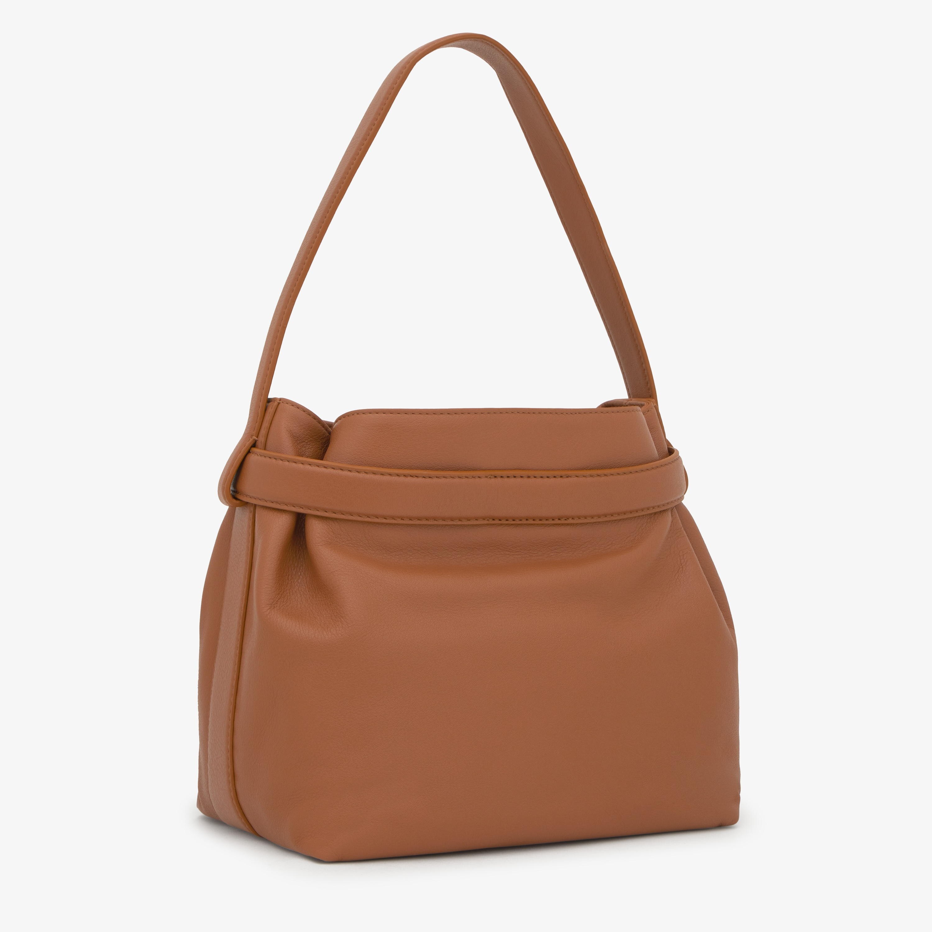 Saca mediana de piel camel TOUS Hold | TOUS